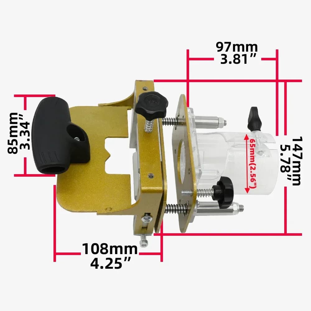Dübelfräse-Vorrichtung für 65mm Trimmer