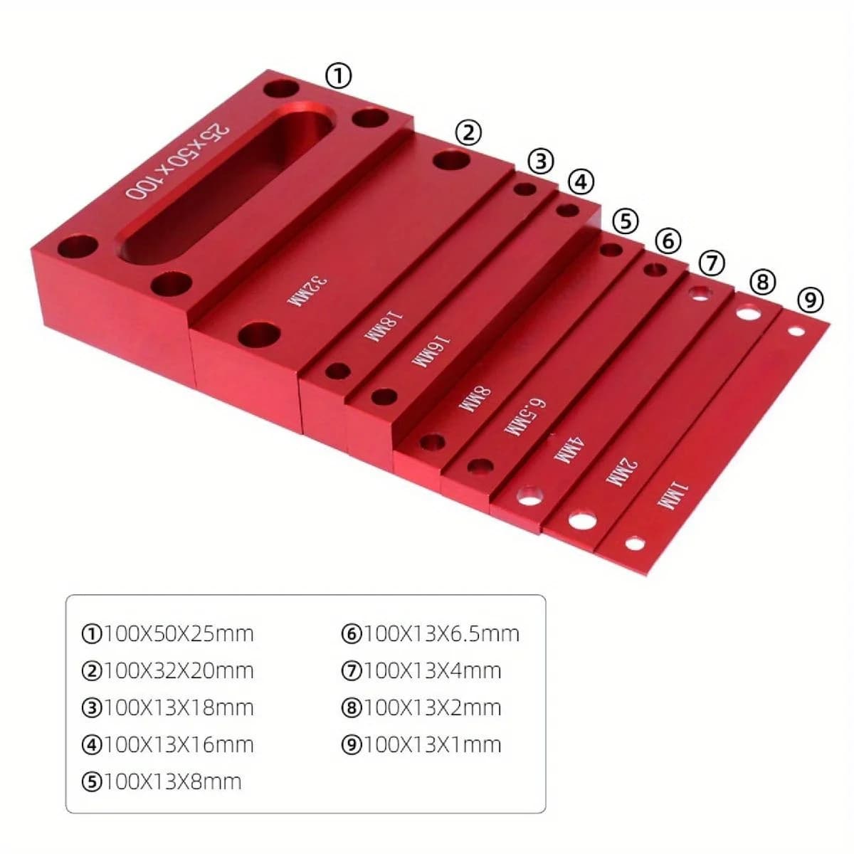 9-teiliger metrischer Endmaßkasten / Höhenlehren-Set