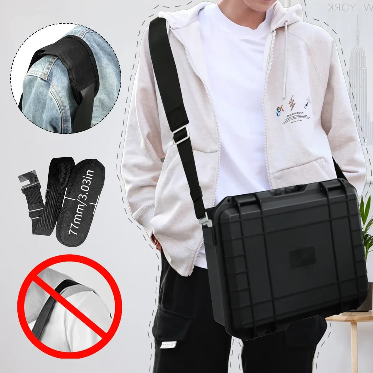 Wasserdichter Hardcase-Tragekoffer mit Schultergurt