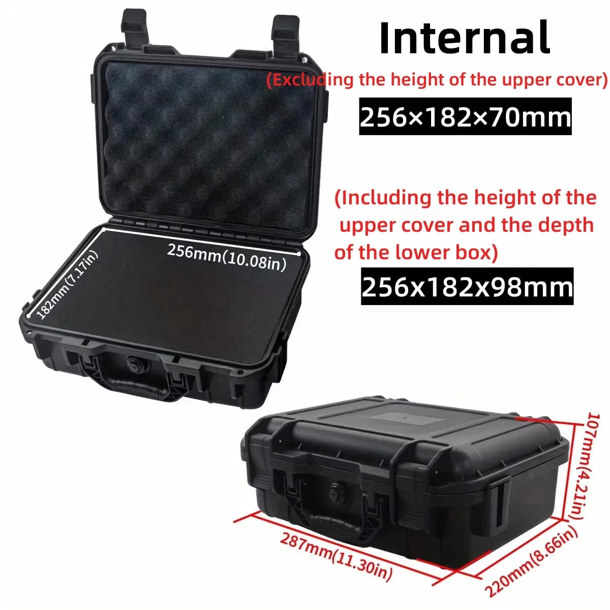 Wasserdichter Hardcase Transportkoffer mit vorgestanztem Schaumstoff