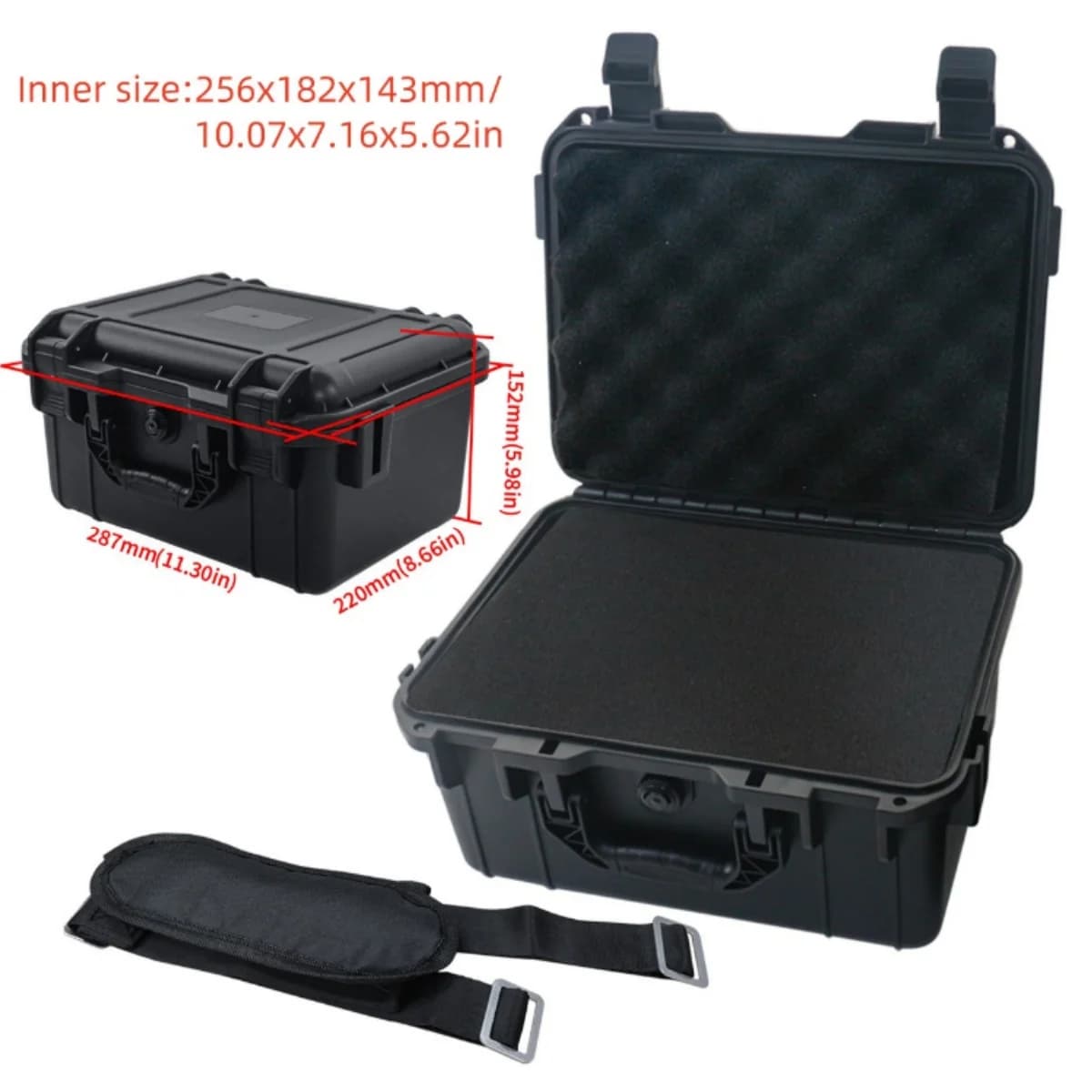 Hartes Equipment-Etui mit Umhängegurt