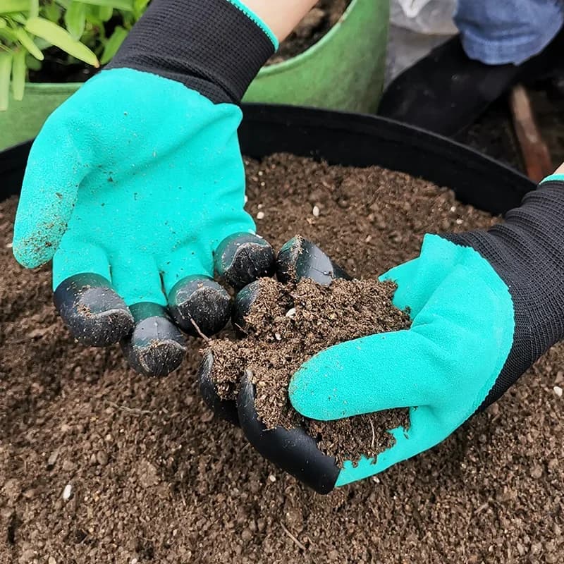 Gartenhandschuhe mit integrierten Krallen zum Graben