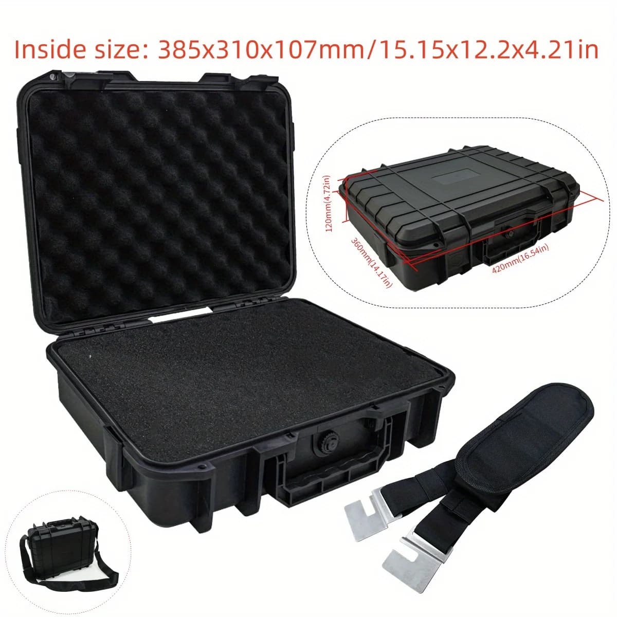 Wasserdichter Hardcase-Tragekoffer mit Schultergurt