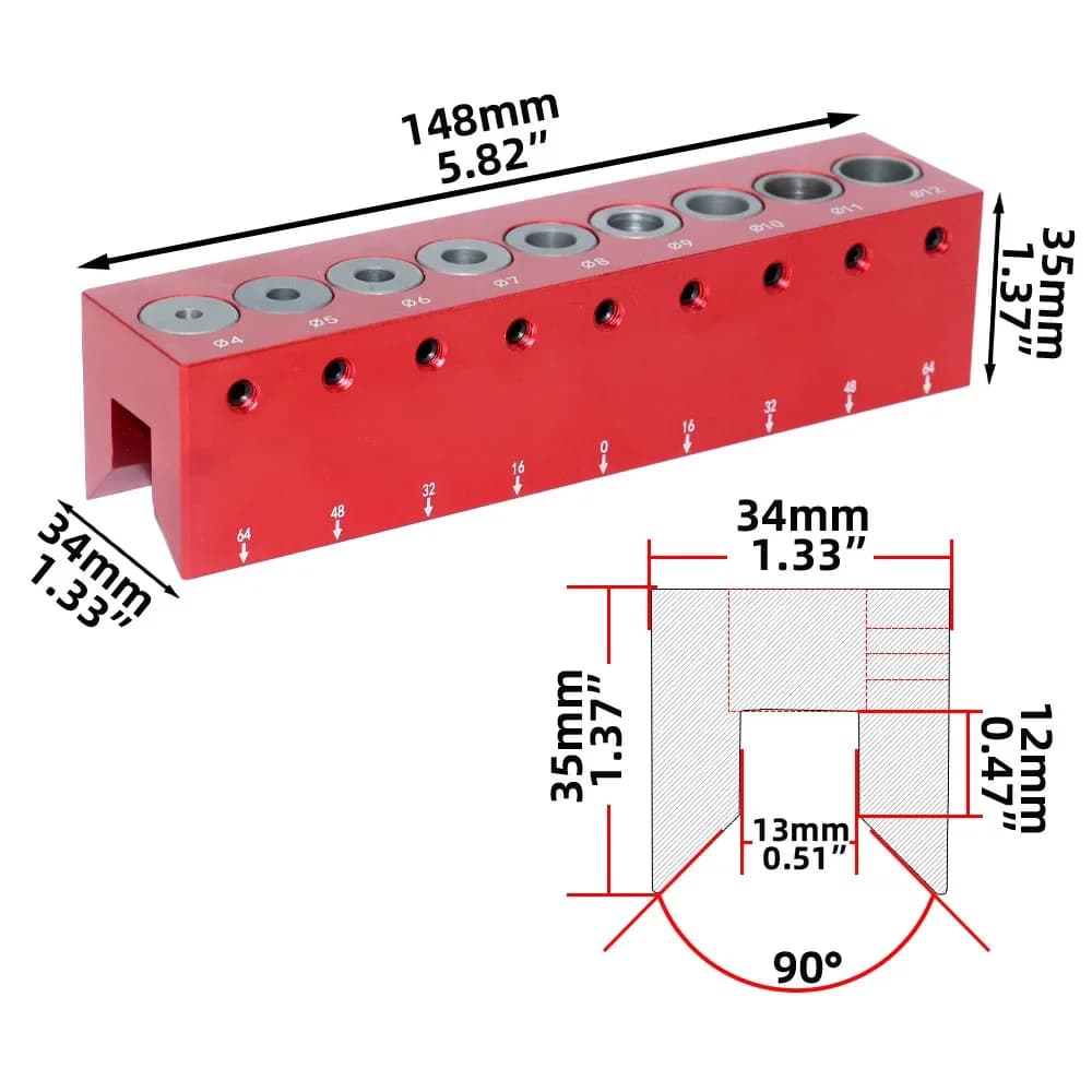 4-12mm Vertikaler Pocket-Hole-Dübelbohrführer