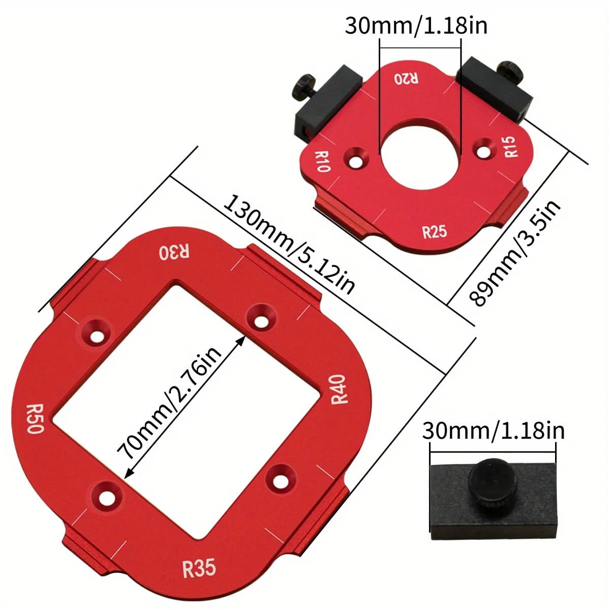 Aluminium-Rundungsschablonen-Set, R10-R50