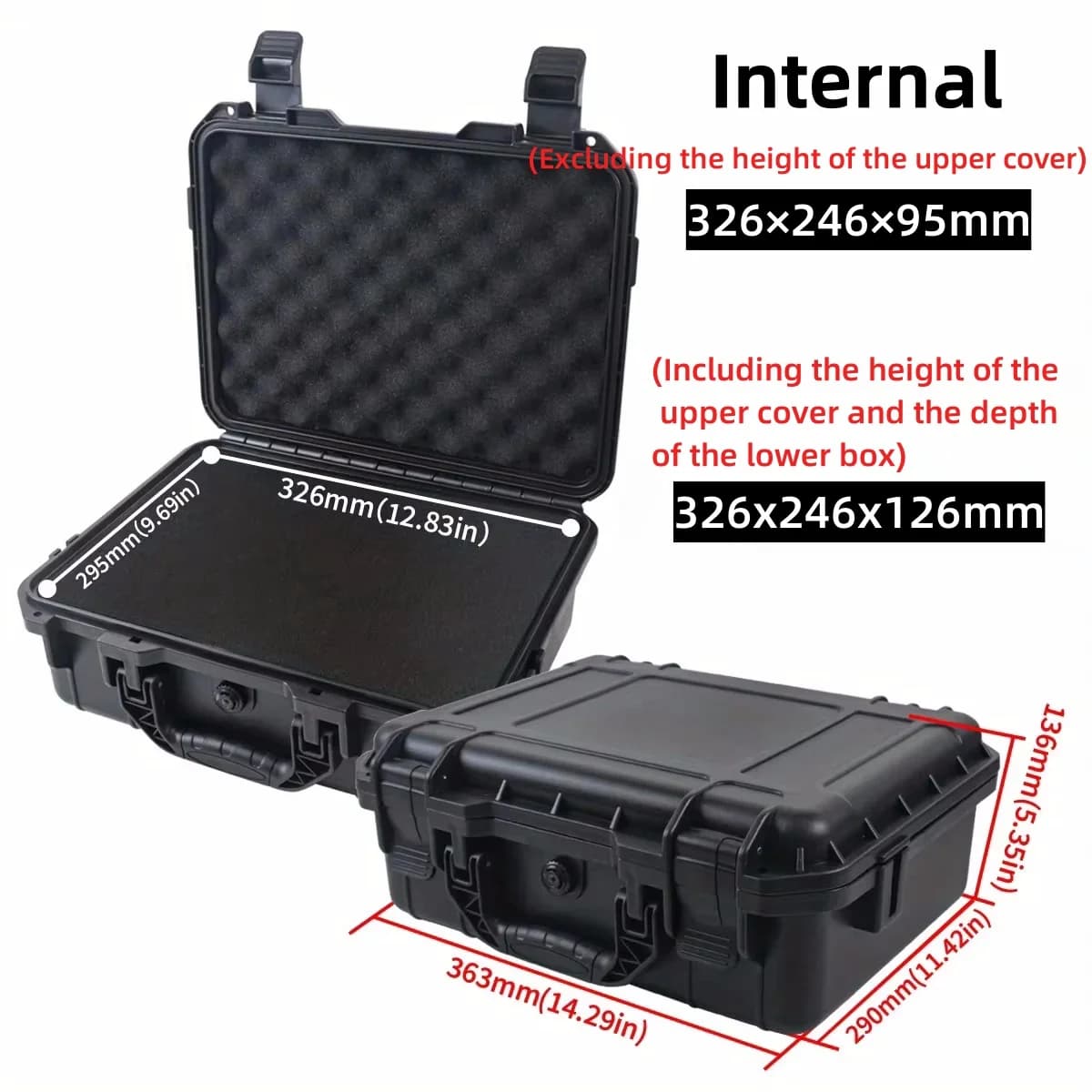 Wasserdichter Hardcase Transportkoffer mit vorgestanztem Schaumstoff