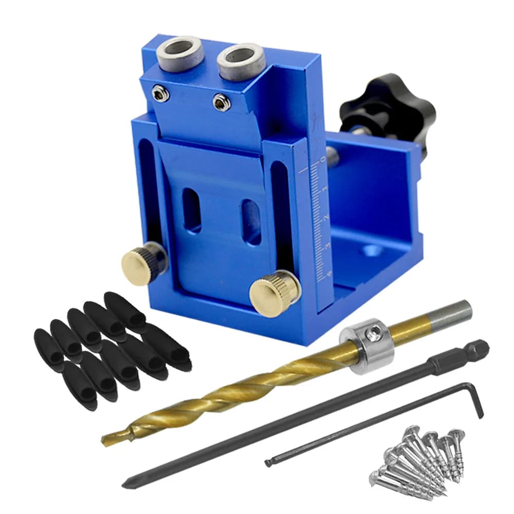 Taschenlochbohrlehre-Kit mit Bohrführung, Bits und Schrauben