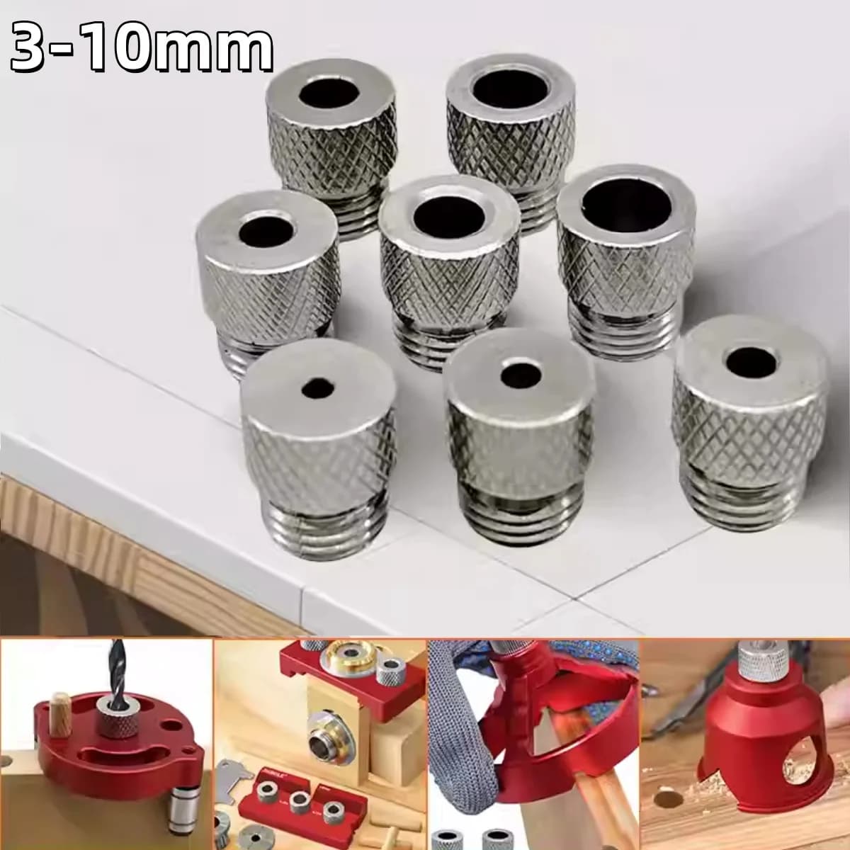 Edelstahl-Bohrführungsbuschungen, Größen 3 mm–10 mm