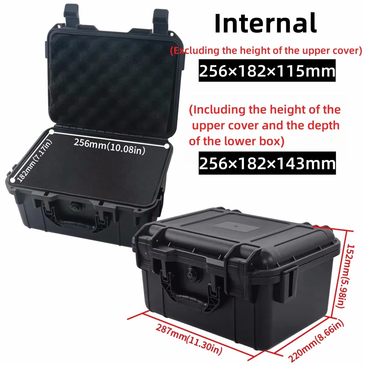 Wasserdichter Hardcase Transportkoffer mit vorgestanztem Schaumstoff