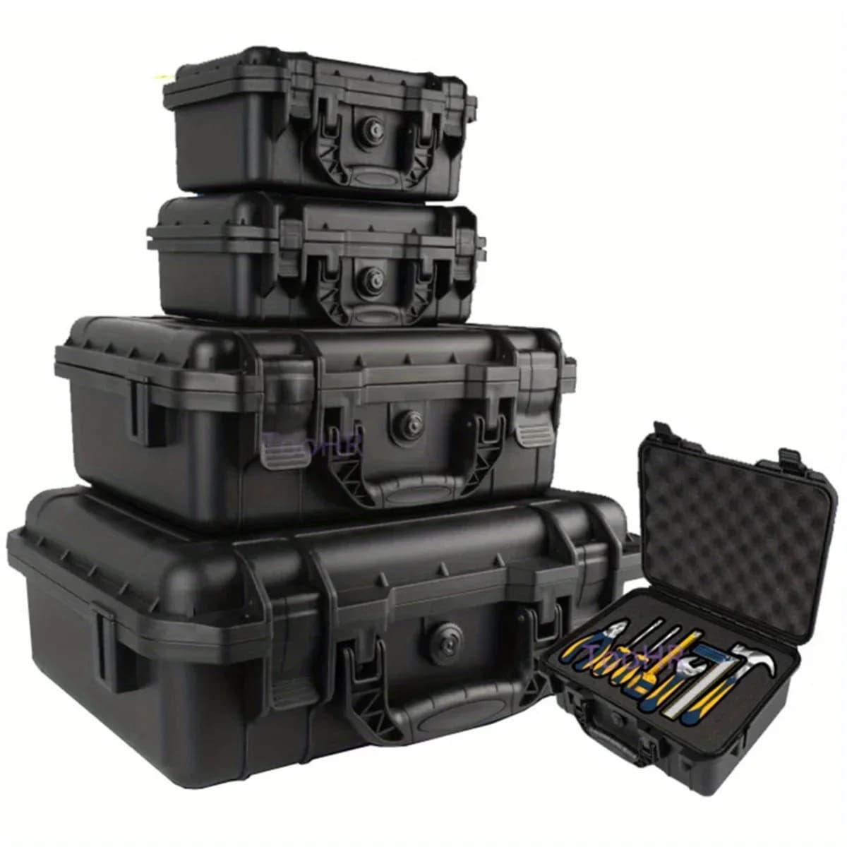 Wasserdichter Hardcase Transportkoffer mit vorgestanztem Schaumstoff