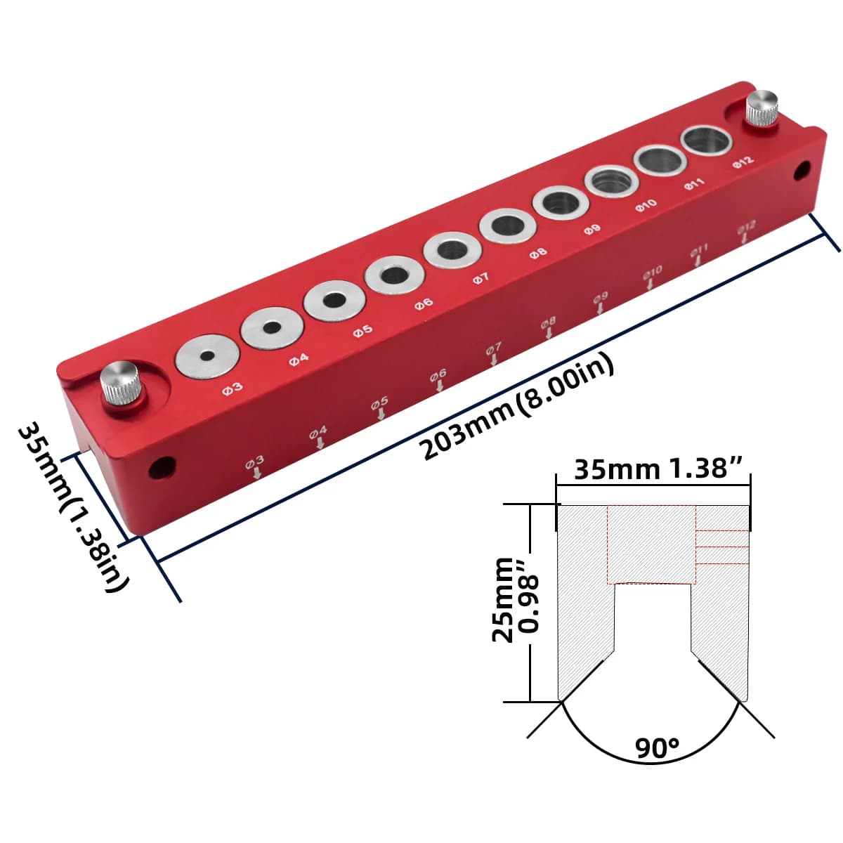 Selbstzentrierender Dübelbohrlehren-Kit für 3-12mm Löcher