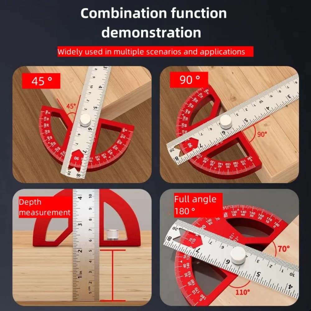 Verstellbarer Bauprotractor, 0–180 Grad