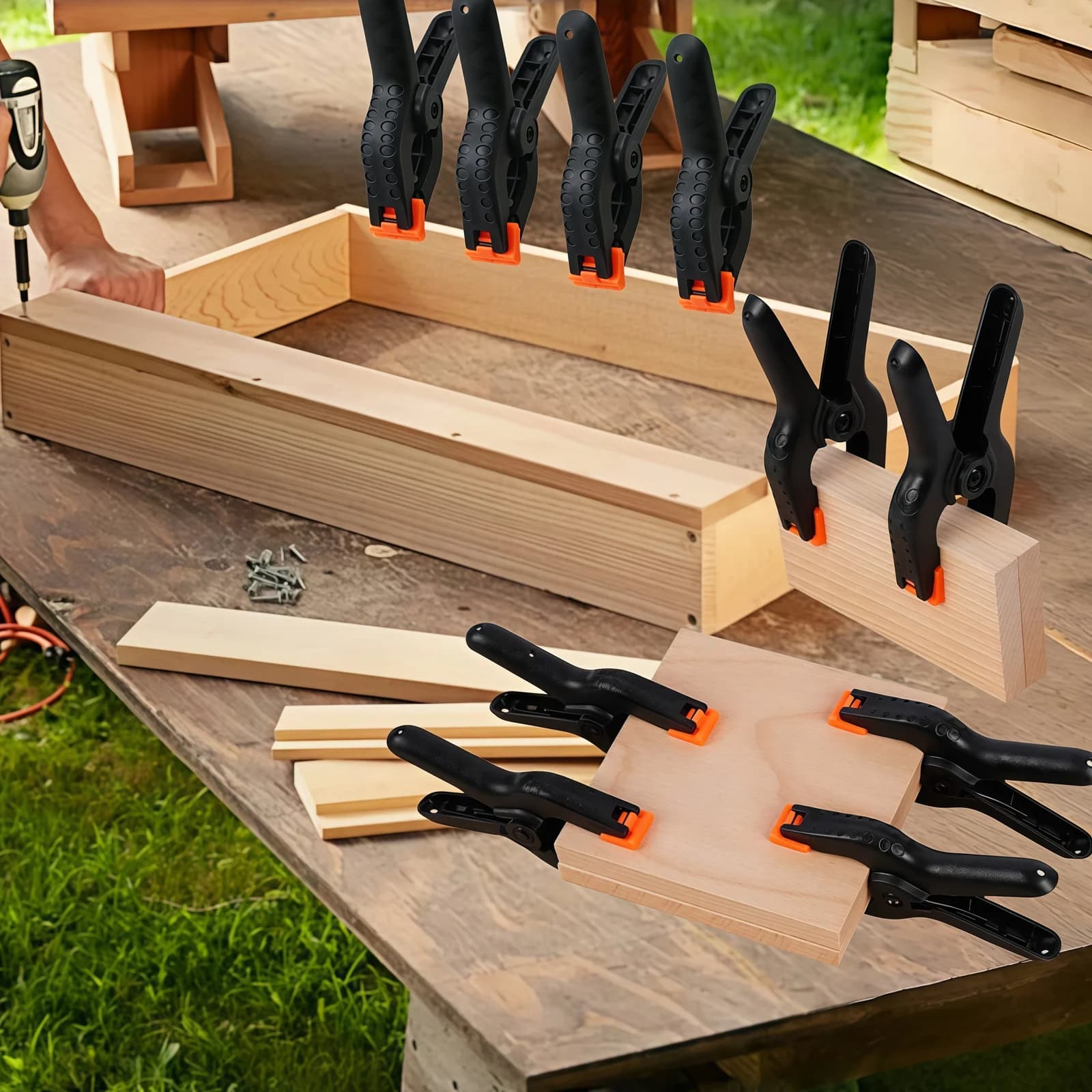 10er-Pack 2-Zoll-Kunststoff-Spannklemmen mit Federmechanismus