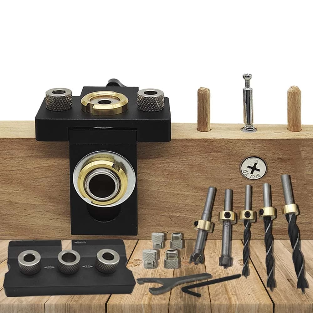 3-in-1 Einstellbare Holzbohrhilfe und Dübellehre