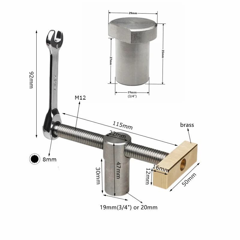 Verstellbare Tischklemme für 19/20mm Werkbank