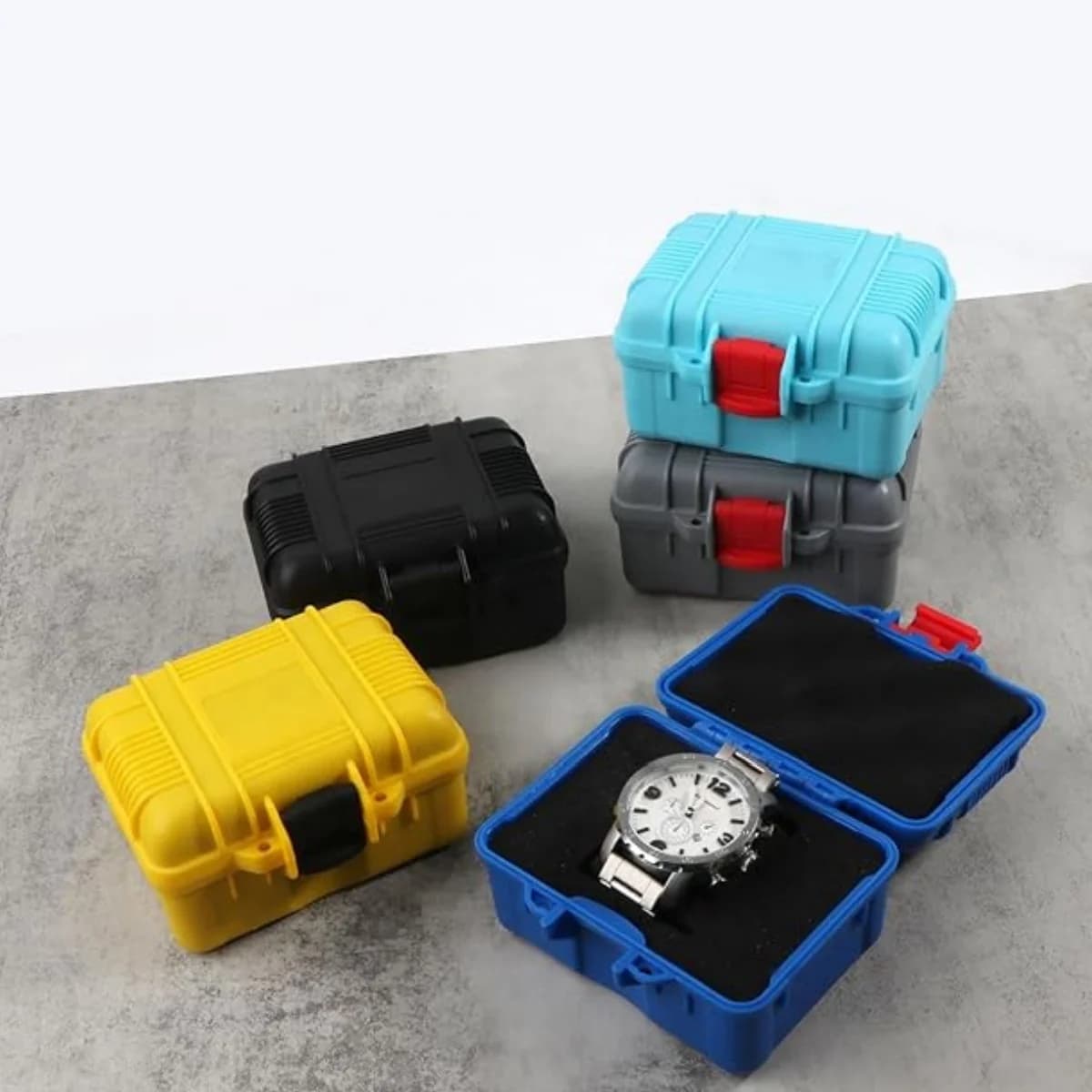 Kleine PP-Werkzeugbox mit Schaumstoff, 125x112x70mm