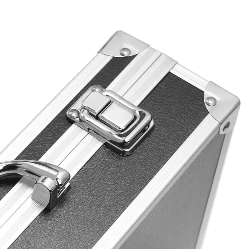 Tragbare Alu-Werkzeugbox mit Schaumstoff-Inlay 30x17x8cm