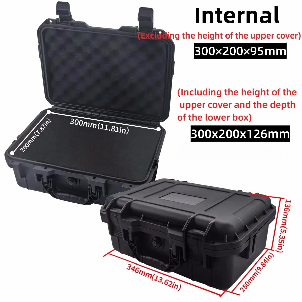 Wasserdichter Hardcase Transportkoffer mit vorgestanztem Schaumstoff