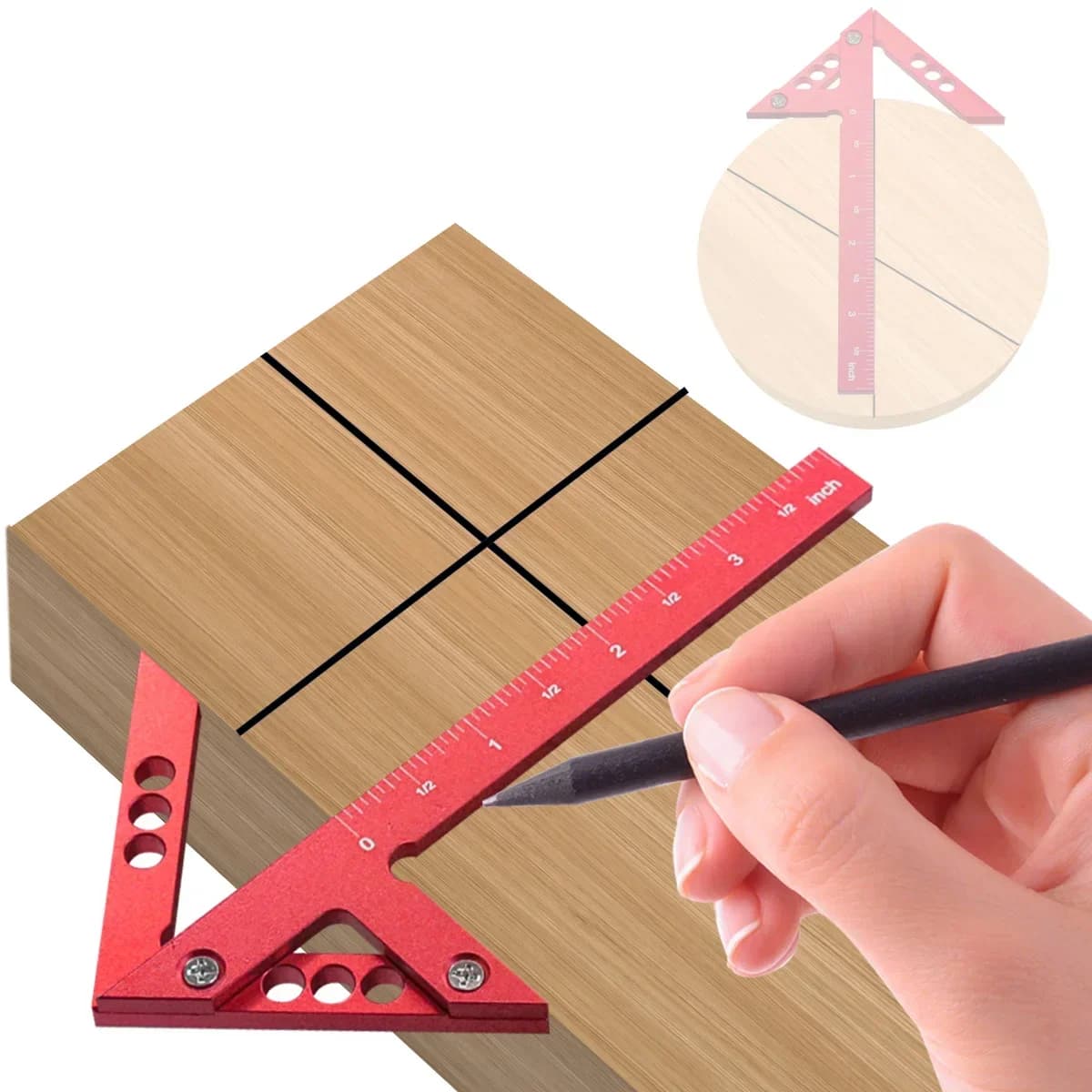 Holzwerkzeug-Kreiszirkel-Zentrierstift 45/90 Grad