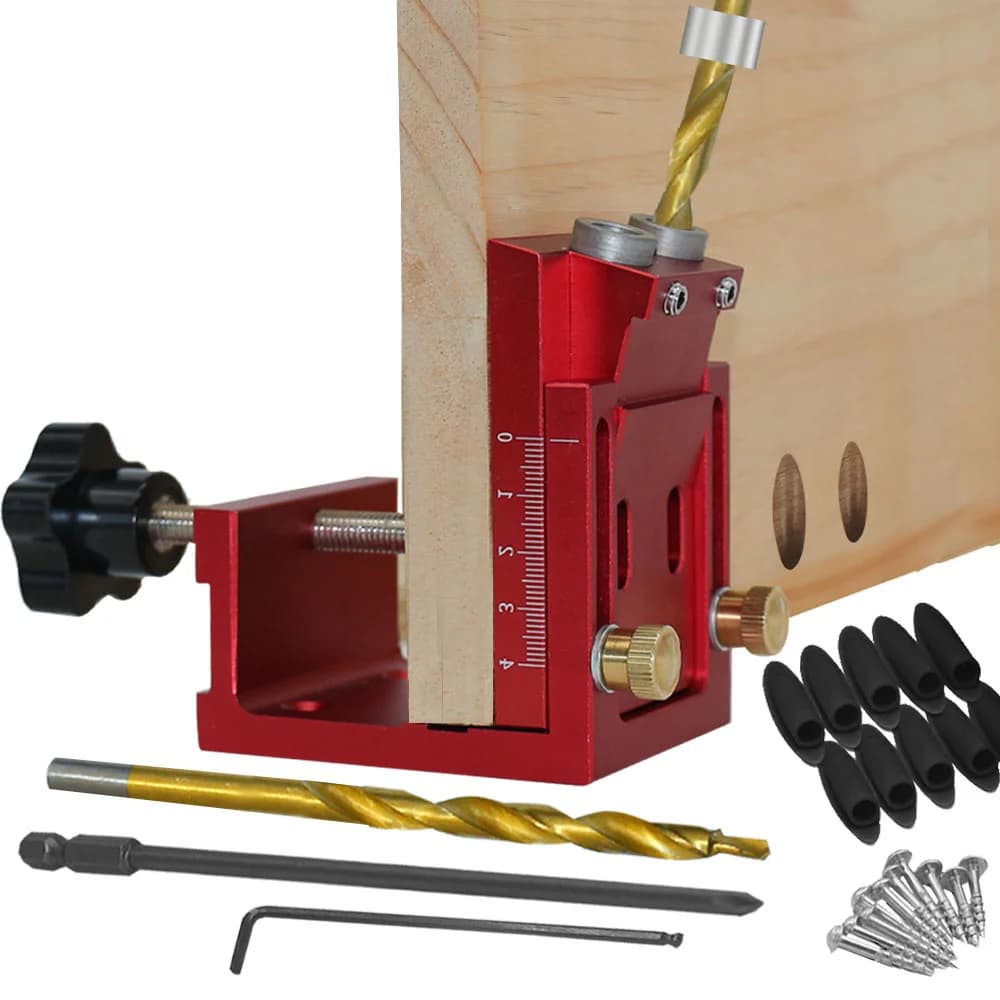 Taschenlochbohrlehre-Kit mit Bohrführung, Bits und Schrauben
