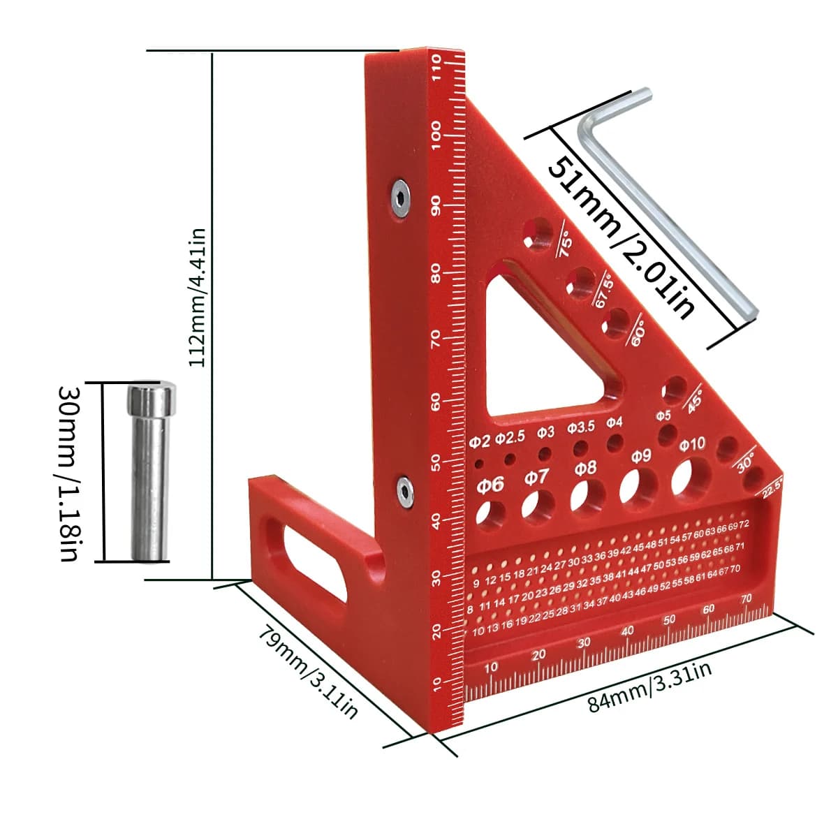 3D-Mehrwinkel-Messlineal aus Kunststoff