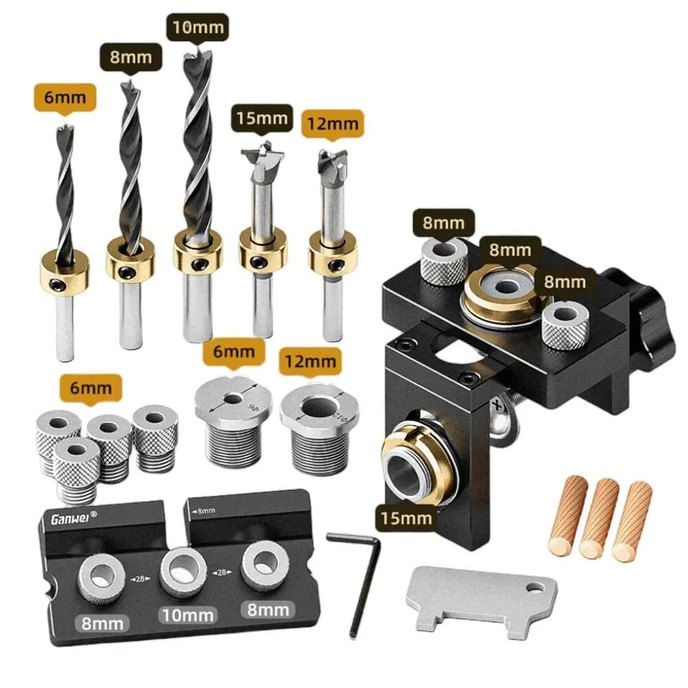 3-in-1 verstellbare Dübelhilfe und Bohrlehre